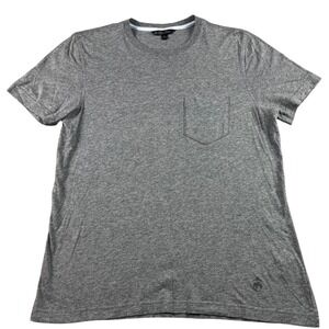 Brooks Brothers Mens Small Pocket T-Shirt Heathered Gray Lightweight Cotton EUC
